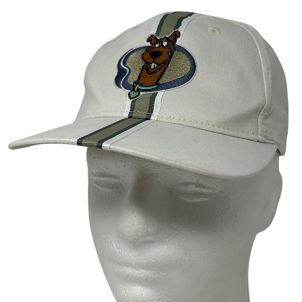 Vintage 90s Scooby Doo Hat Cap 1998 Cartoon Network 6 Panel Strapback White